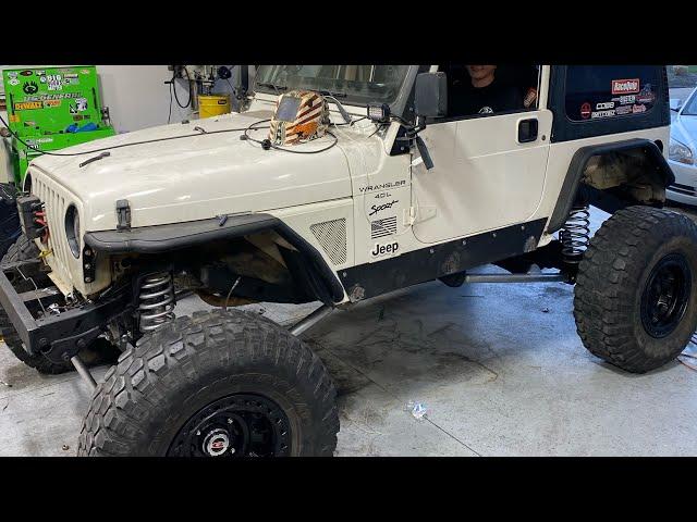 One ton swapped Jeep tj front axle install start to finish.