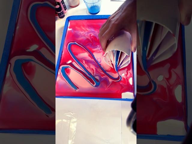 Cosmic Color Melt | Glitter Pour Painting in Red, Pink, Blue & Purple #art #relaxingart