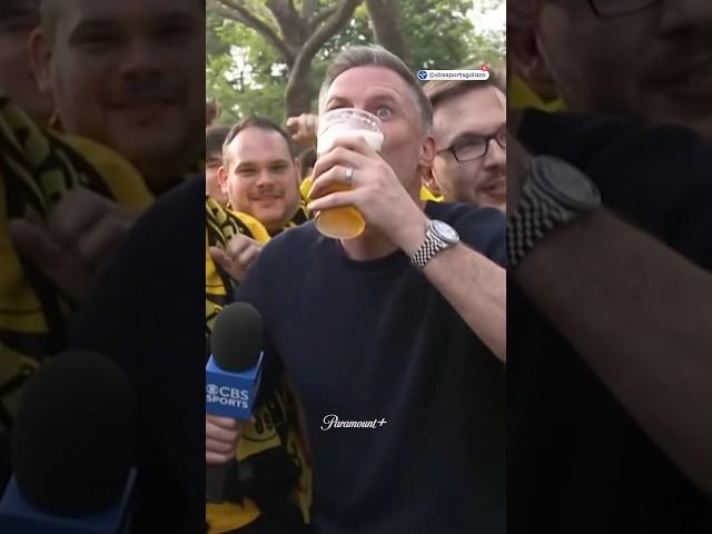 Nobody on planet earth has had more fun than Carra did in Dortmund’s Yellow Wall 🟡