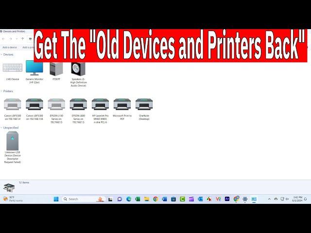 How To Get Back "old device and printers" on Windows 11|