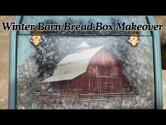 DIY Bread Box Makeover: Transform Your Kitchen with a Winter Barn Decoupage Scene