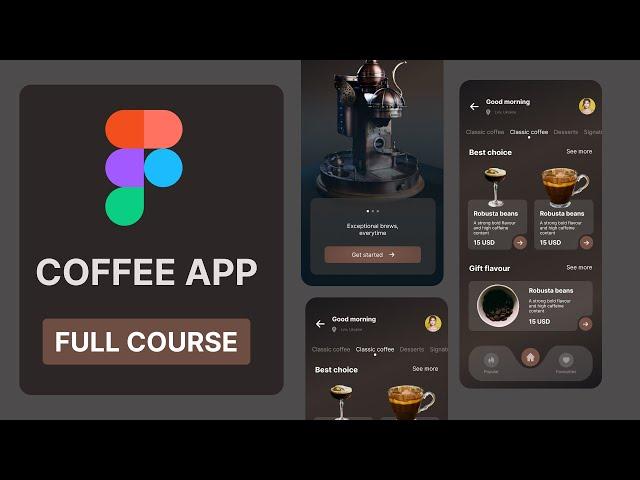 Figma UI UX Design Tutorial 2024 - Design A Coffee App From Scratch