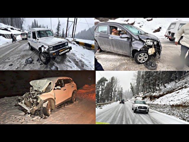 Live crash near Atal tunnel  | Sliding cars in Black-Ice |  Sabko rescue karna pada