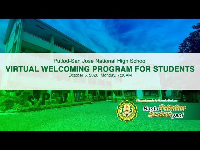 PSJNHS Virtual Welcoming Program for Students