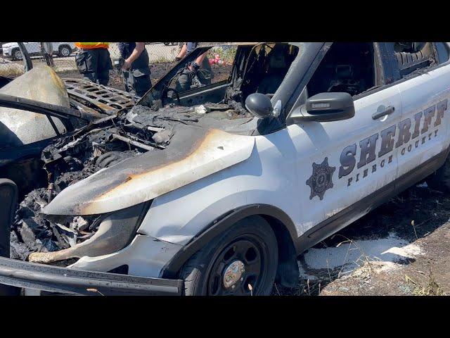 Patrol Car Catches Fire After Pursuit