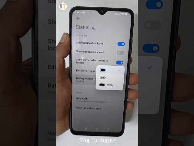 Redmi 12C Battery Percentage Setting#foryou #viral #shorts #video #uzzol_technology