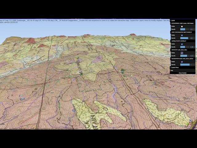 3D Virtual Flyover of the Craig, CO 100K Quadrangle