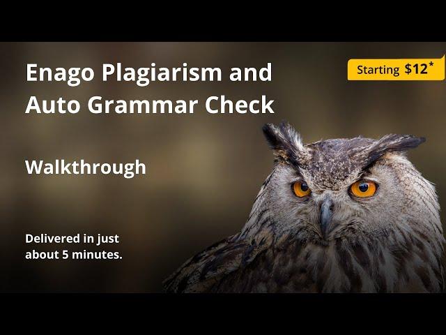 Enago Plagiarism and Auto Grammar Check Walkthrough