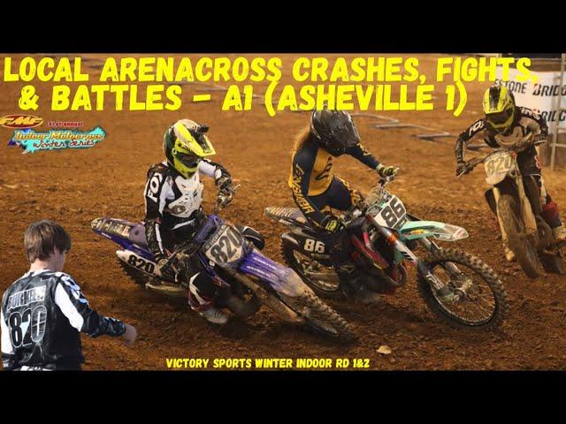 Local Arenacross Crashes & Fights!! Racing A1 (Asheville) Victory Sports Indoor