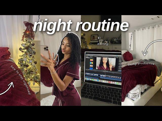 PRODUCTIVE Night Routine | Cleaning, NOTION Tour, Editing | Vlogmas Day 20