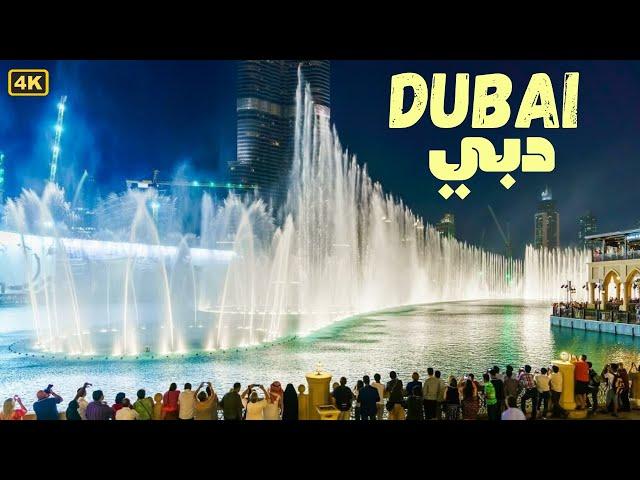 Burj Khalifa Dubai Night Views & Dancing Fountains Show!