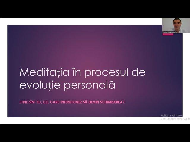 Webinar  Meditatia intrument de evolutie personala