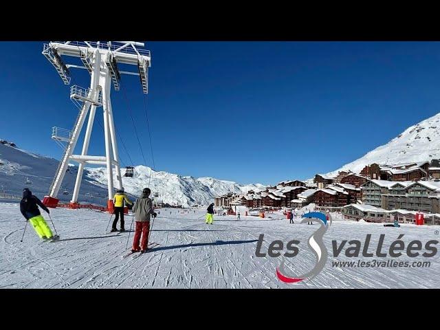 4K - Ski ASMR - Courchevel to Val Thorens ski trip !  The World largest Ski area ! French Alps 