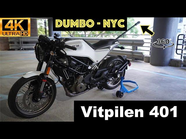 Moto NYC: Dumbo Park Drive from Queens - 4K #360 #VR #svartpilen #vitpilen #husqvarna