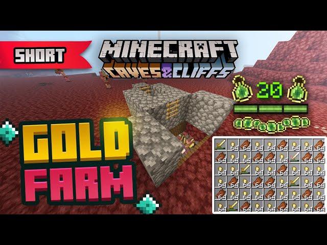 SIMPLE Gold & XP Farm 1.17 Minecraft Bedrock || Simple Gold Farm || PE,PS4,Xbox,Switch, #Shorts