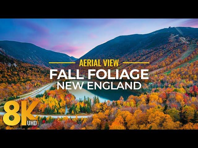 Incredible Fall Foliage of New England from Above in 8K - Autumn Ambient Drone Film (2021)