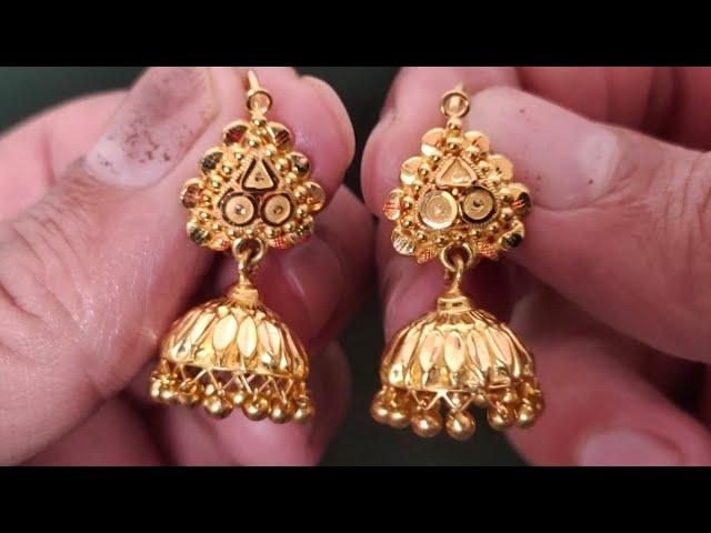 Gold Jhumki ki design || Light weight gold jhumka designs with price