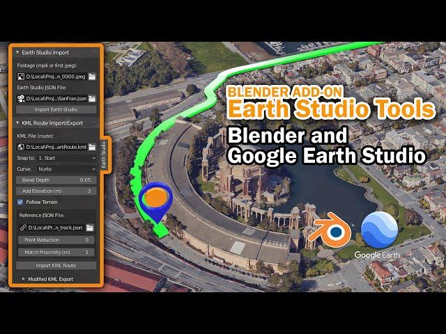 Earth Studio Tools for Blender - Free Add-on (w/ 3D KML import)