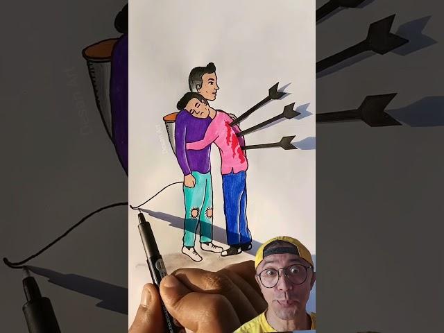  Lovable one hurts you most ️‍🩹#art #drawing #humor #comedia #youtubeshorts #family #shorts #funny