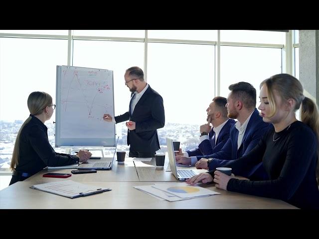 Successful business meeting of  people discussing stock footage