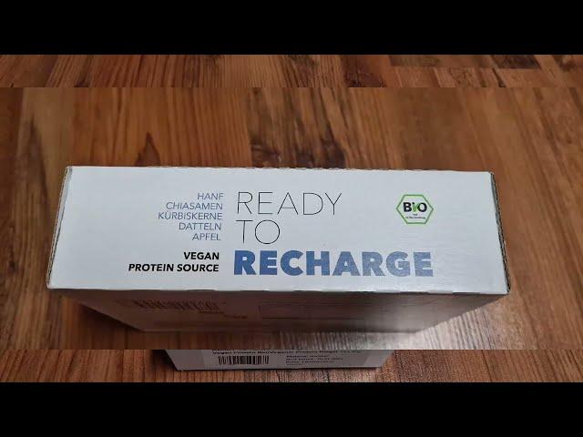 READY TO RECHARGE veganer Bio Müsliriegel Fruchtriegel Review, Proteinreich, eiweißreich und genüssl