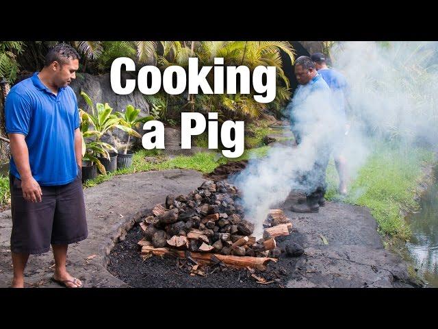 Polynesian Cultural Center Luau: How to Cook a Pig in an Imu