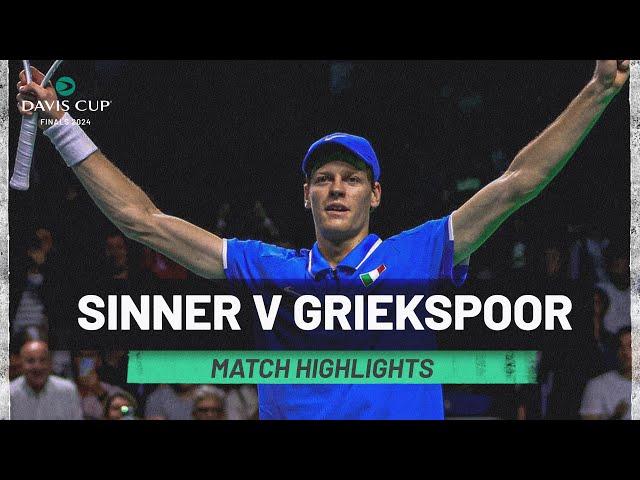 Jannik Sinner v Tallon Griekspoor | Italy v Netherlands | 2024 Davis Cup Final Match Highlights