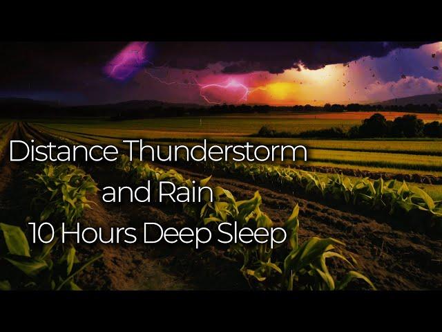 Experience the Soothing Sounds of Distance Thunder and Rain for 10 Hours ️