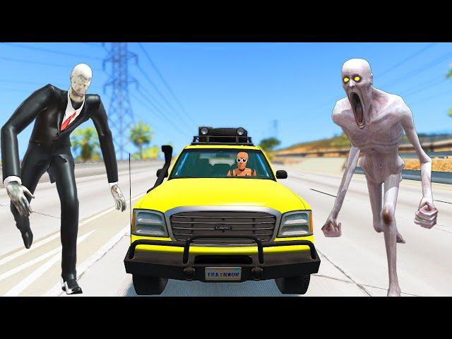 Escape From The Shy Guy (SCP-096) & Slenderman - Beamng Drive | TrainWorld