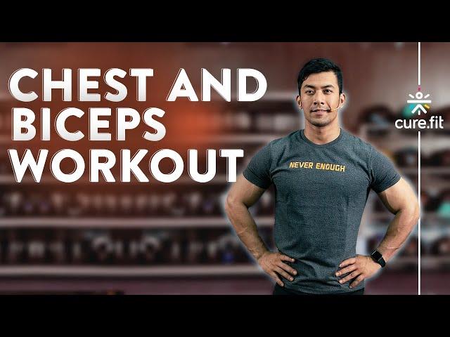 CHEST AND BICEPS WORKOUT Without Equipment | Chest Workout | Bicep Workout | Cult Fit | CureFit