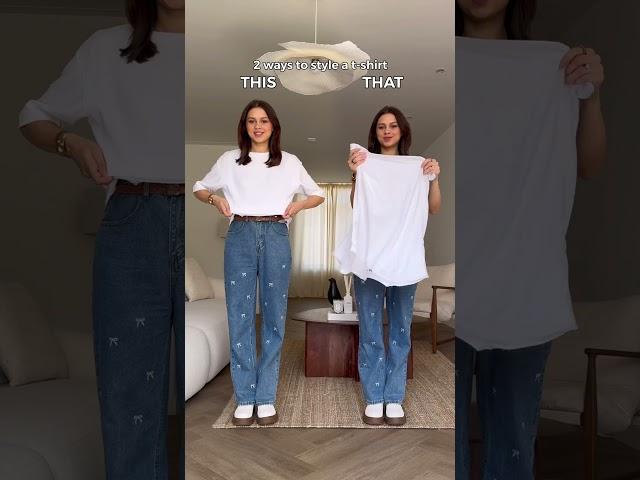 2 T-SHIRT HACKS  This or that?  #fashion #shorts Subscribe for more