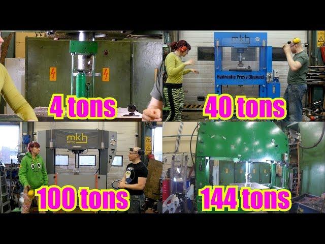 4 Ton Hydraulic press Vs. 144 Ton Hydraulic press