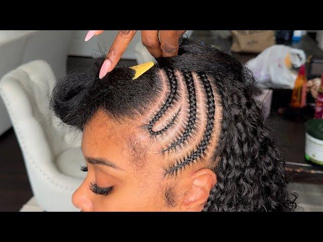 Half Lemonade Stitch Braids / Half Curly Hair | NEW Braid Style | ft. CurlsQueen