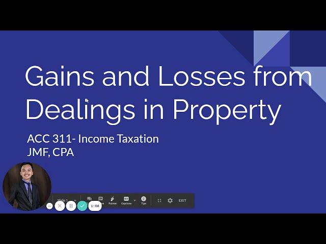 TAX: Gains and Losses from Dealings in Properties