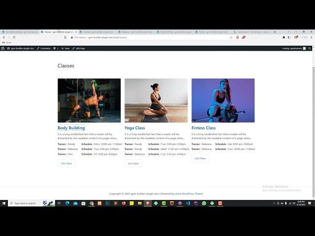 Gym Builder Plugin Setup | Gym & Fitness WordPress Plugin | Class Schedule Plugin | WordPress Plugin