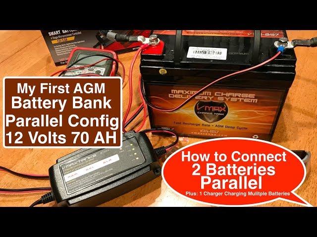 Easy to Follow AGM Battery Bank Parallel Configuration 2 qty 12V 35 AH VMAXTanks AGM Batteries