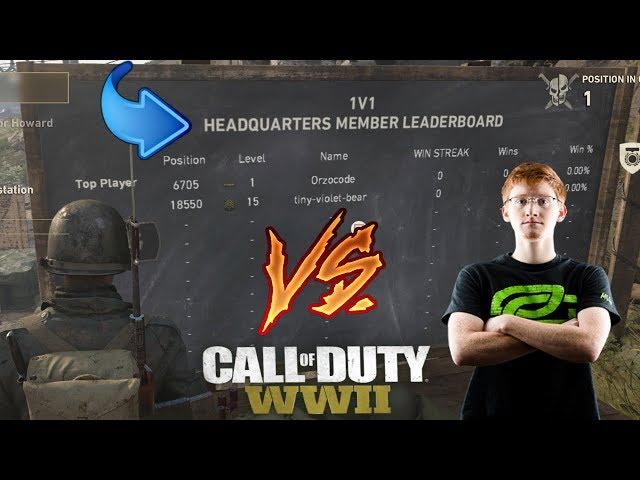 COD PRO Vs Zeus! 1v1 COD WW2 HEADQUARTERS!