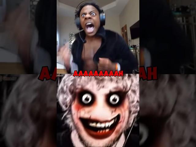 IShowSpeed gets jumpscared on Omegle #ishowspeedshorts #ishowspeedfunnymoments