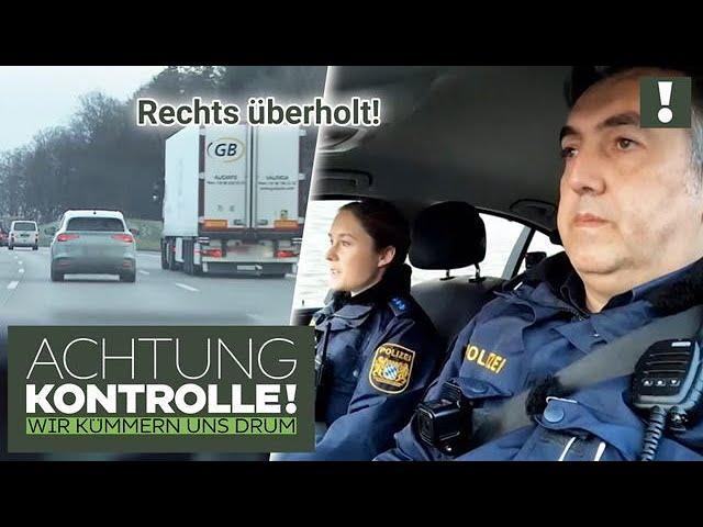 "Volle Lotte RECHTS überholt!"  PKW an Polizei vorbeigebraust! | Achtung Kontrolle