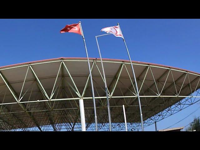 Deryneia border crossing between the Republic of Cyprus and Northern Cyprus near Famagusta