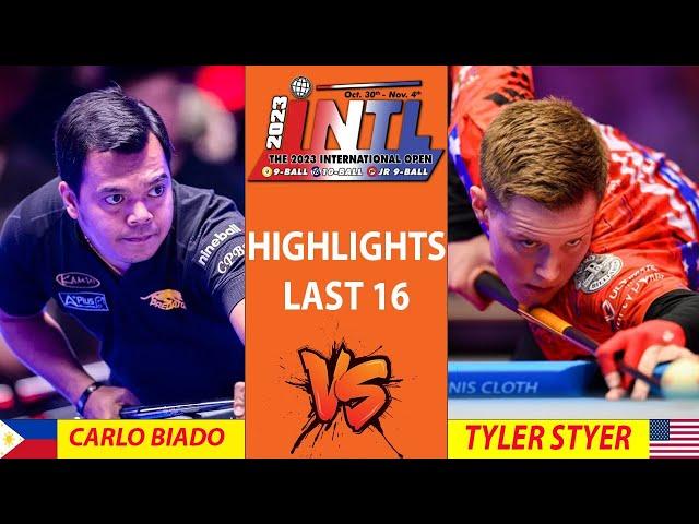 HIGHLIGHTS LAST 16 | Carlo Biado vs Tyler Styer| The International 9-Ball Open