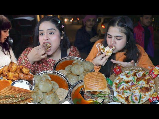 Indian Street Food Challenge | Momos, Pizza, Sandwich, Vada Pav, Kurkure Momos etc. | Food Challenge