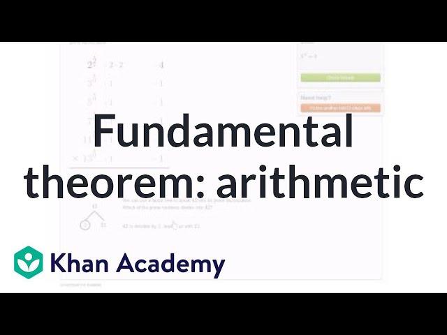 The fundamental theorem of arithmetic | Factors and multiples | Pre-Algebra | Khan Academy