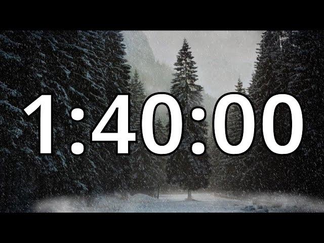 1 Hour 40 Minutes (100 Minutes) Timer with Music | Snowfall Timer