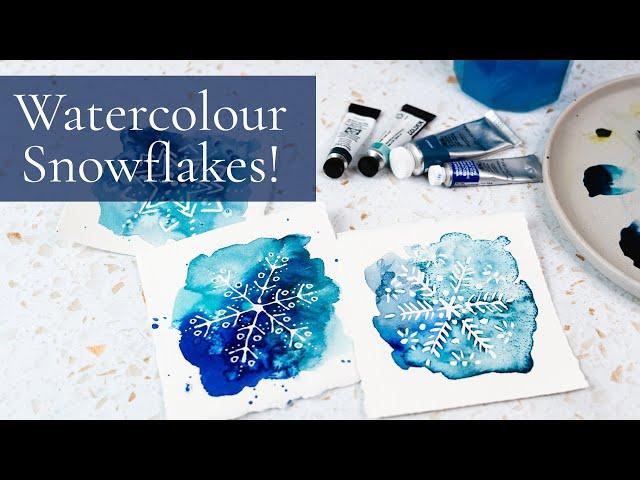 Paint Snowflakes with Watercolour and Masking Fluid