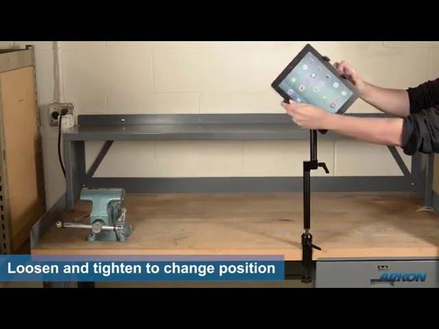 Arkon TAB802 - 22" Clamp, C-Clamp or Wheelchair Tablet Mount for iPad Air iPad & Android Tablets