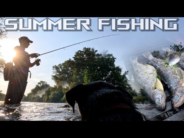 SUMMER FISHING, enjoying with the dogs on my birthday, fishing, swimming, grill party...