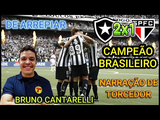 Botafogo 2 x 1 São Paulo Campeão Narração BRUNO CANTARELLI se emocione!!!