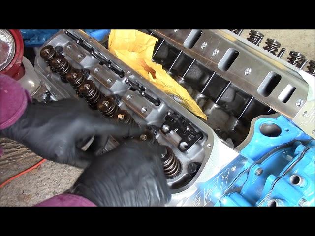 Ford 347 stroker build part 3, Valve train, push rods, guide plates, rocker studs and rocker install