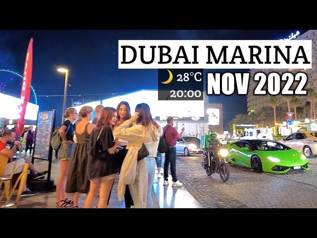 Dubai Night Walk 4K | Dubai Marina & Jumeirah Beach Residence | United Arab Emirates 